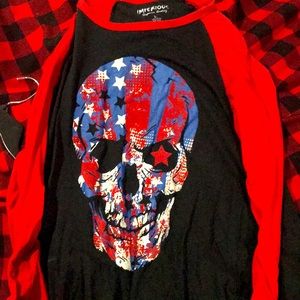Half sleeve American skull shirt